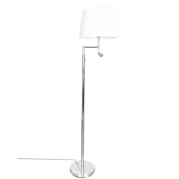 Biała lampa podłogowa Orlando regulowana stojąca do sypialni