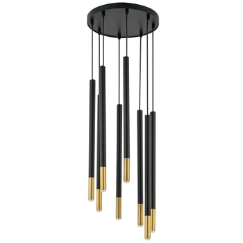 LAMPA wisząca SOPEL DUE 33239 Sigma metalowa OPRAWA modernistyczna ZWIS kaskada tuby sople czarne złote
