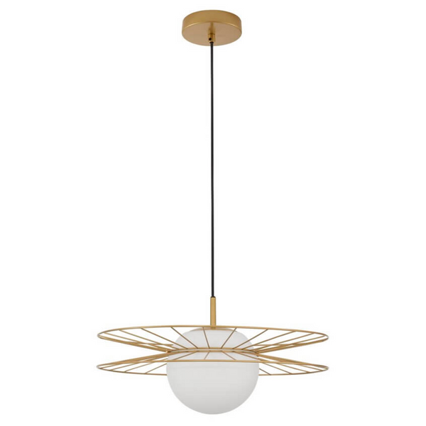 Wisząca lampa MORELOS LE42940 druciak do kuchni złoty biały