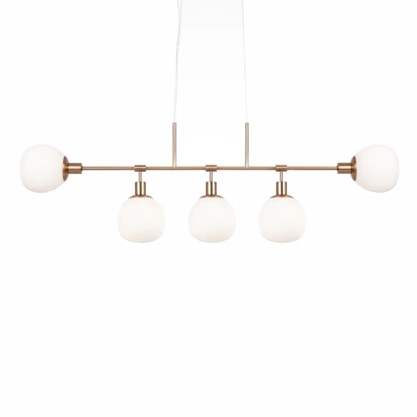 Molekułowa lampa wisząca Erich MOD221PL-05G kulista biała złota