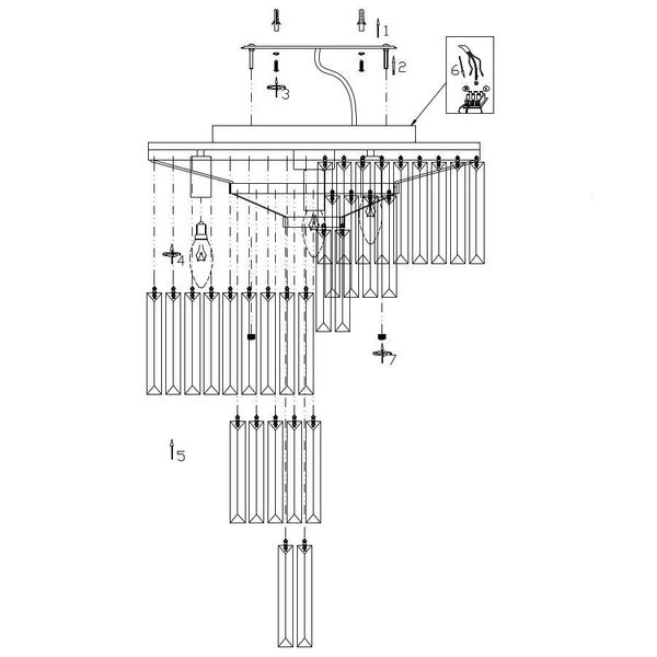 Plafon LAMPA sufitowa VENTIMIGLIA 106563 Markslojd okrągła OPRAWA glamour kryształki crystals przezroczyste czarne