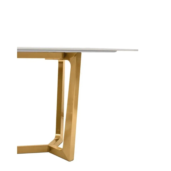 Stół do jadalni ODEON biały złoty KH1501100241 ceramiczny szer. 180 cm