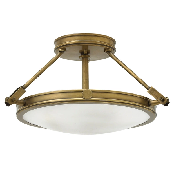 Przysufitowa lampa Collier HK-COLLIER-F-S Hinkley nad stół okrąg szkło mosiądz