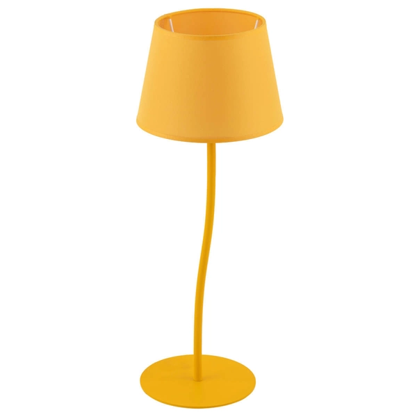 Lampka stolikowa do salonu Nicola 6641 z abażurem tuba żółta