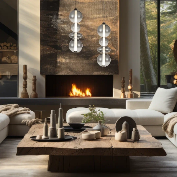 Wisząca lampa nad stół DAPHNE ML0347 LED 36W 3000K przydymiona czarna