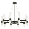 Nowoczesny żyrandol do salonu Candela DN1505-10 black Step szklane czarne
