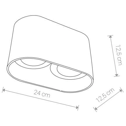 Plafon LAMPA sufitowa OVAL 9241 Nowodvorski metalowa OPRAWA natynkowa downlight biała