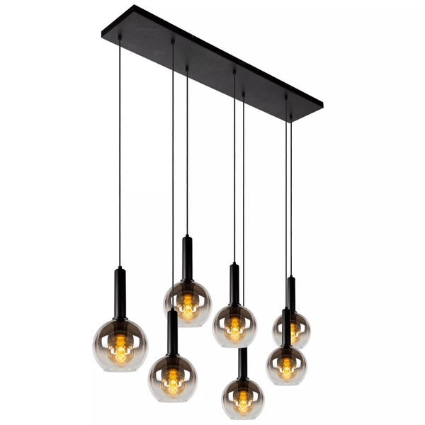 Wisząca lampa Marius kaskada nad stół czarna przydymiona