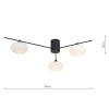 Potrójna lampa sufitowa Jasper JAS5322 kule do salonu czarna biała