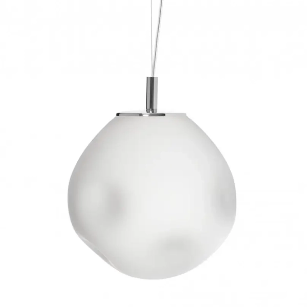 Zwisająca lampa nad stół Cloe 11066103 Kaspa do salonu biała chrom