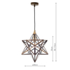 Wisząca lampa metalowa szklana Ilario ILA0175 gwiazda czarna mosiądz