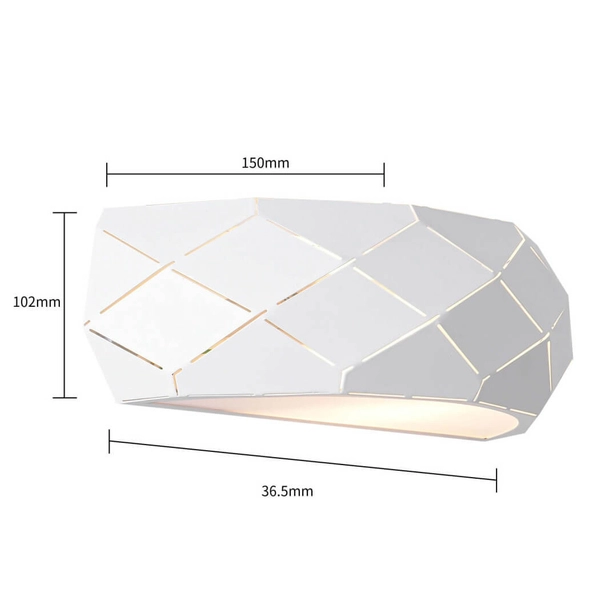 Kinkiet LAMPA ścienna REUS LP-8069/1W WH Light Prestige geometryczna OPRAWA półokrągła przyścienna biała