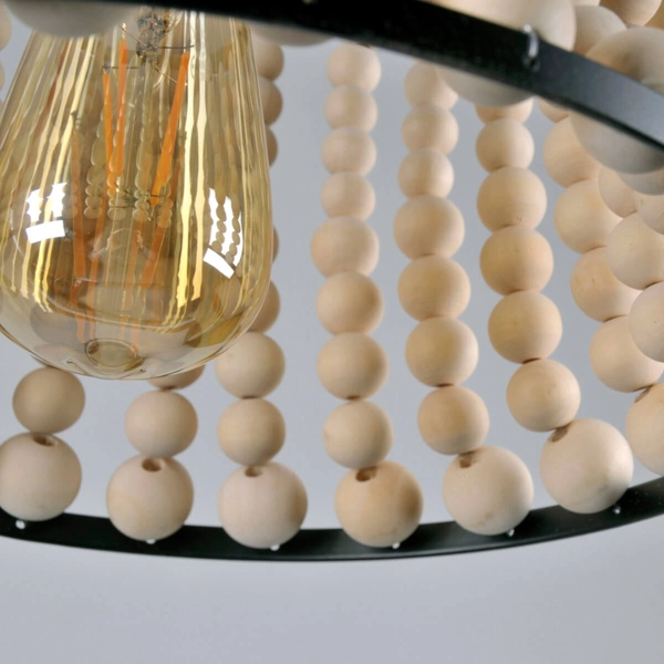 Klasyczna lampa wisząca nad stół BRENA 316752 czarny brązowy