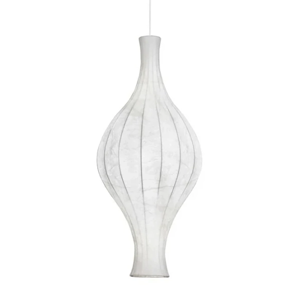 Lampa wisząca do sypialni NERELDO LE45309 jedwabna biała