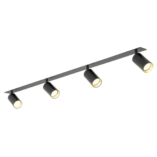 Podłużna regulowana sufitowa lampa Amis 10809 tubki czarny
