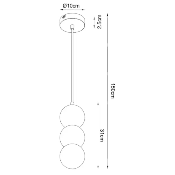 Wisząca lampa ALICE brązowa czarna P0664 1xG9 kulista