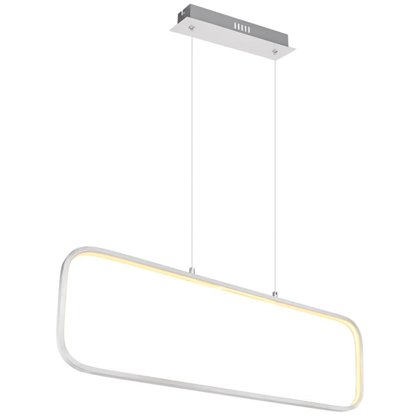Minimalistyczna LAMPA wisząca SILLA 67262H Globo prostokątny zwis LED 24W 3000K do salonu nikiel