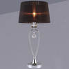 Stojąca LAMPKA biurkowa VIVIEN MTM1637-1 Italux abażurowa LAMPA stołowa z kryształkami crystal organza mgła chrom czarna