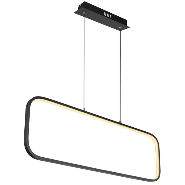 Prostokątna LAMPA wisząca SILLA 67262HB Globo metalowa do salonu LED 24W 3000K zwis ramka czarny