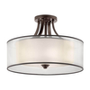 Okrągła lampa sufitowa Lacey KL-LACEY-SFM-MB Kichler brązowy kremowy