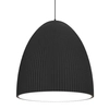 Metalowa lampa salonowa Gandra 5027+5055 Shilo półokrągła wisząca karbowana czarna