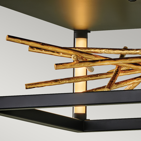 Plafon QN-STYX-LED-F-BG LED 8W loft pręty czarny złoty