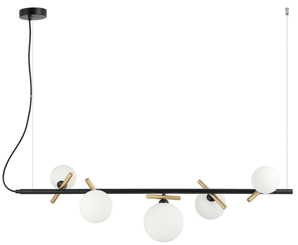 Wisząca lampa Reverso PND-5622-5-BK-W złota czarna
