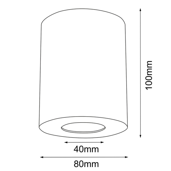 Downlight sufitowy Point 1256 BROSline IP44 tuba metalowa czarna