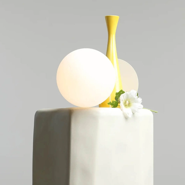 Lampka nocna kulista Pinne 1080B9 Aldex kula ball szklana kremowa