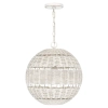 Kulista lampa wisząca Lindendale QZ-LINDENDALE-P-AWH okrągła rattan biały