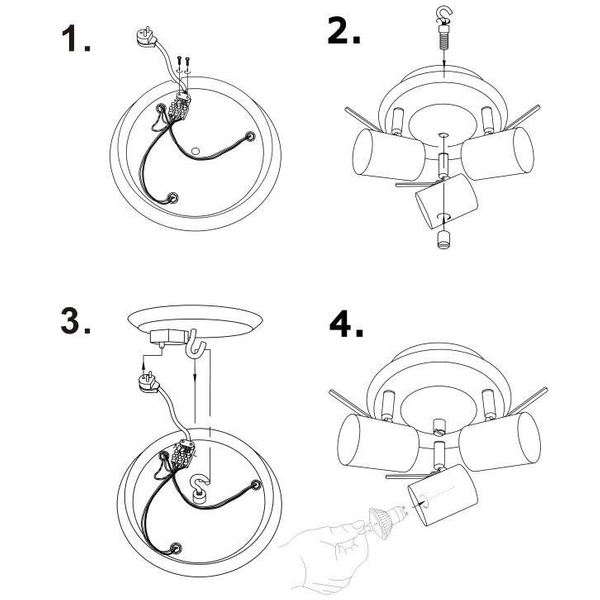 Lampa sufitowa HYSSNA 105485 Markslojd metalowe reflektorki regulowane białe