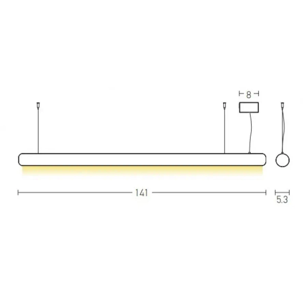 Liniowa lampa wisząca 22207 LED 45W 3000K podłużna brązowy