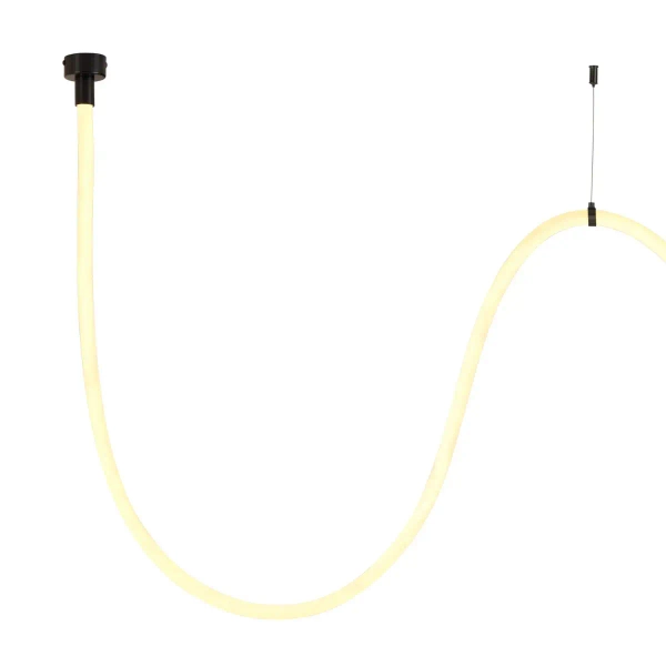 Lampa wisząca wąż ledowy SNAKE MD1021-3 biała czarna metal PVC LED 45W 3000K 3M nad stół