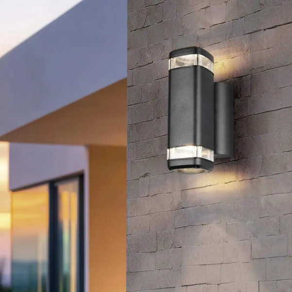 Lampa ścienna zewnętrzna BARCELOS R26446232 góra-dół IP44 czarny