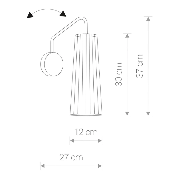 Drewniany kinkiet ekologiczny Dover 9266 sypialniana lampa czarna
