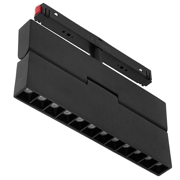 Lampa do szyn magnetycznych z diodami 484 Domeno LED 12W 4000K 3-fazowa czarna