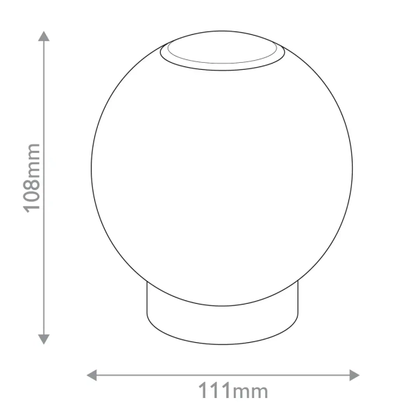 Szklana stołowa lampa Marni QN-MARNI-TL-S-NBR LED 12W 3000K kula mosiądz