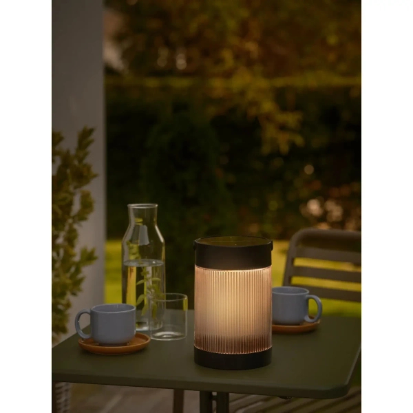Lampka stołowa solarna tuba Coupar 2518215003 IP44  ściemnialna czarny
