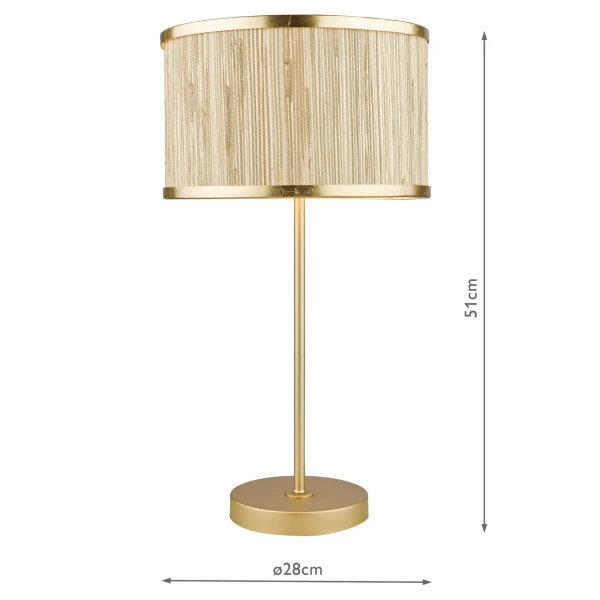 Nocna lampka z abażurem Fenella FEN4235 trawa morska złota