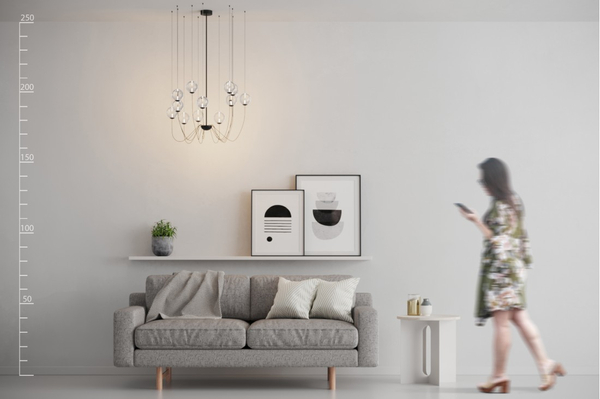 Futurystyczna lampa wisząca Conflux szklane kule przydymione