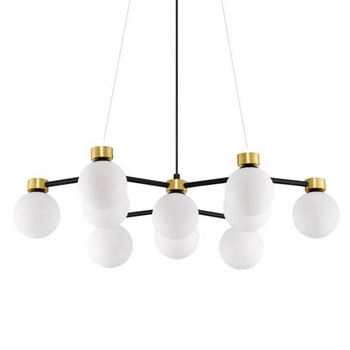 Kulista lampa wisząca do salonu CAMINOS LE44543 złoty czarny biały