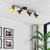 Wielopunktowa lampa sufitowa Retro ABR-RRO-C-4XE14 Abruzzo czarny złoty