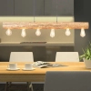 Drewniana lampa wisząca Trabo 99433/35 nad wyspę do kuchni sosnowa