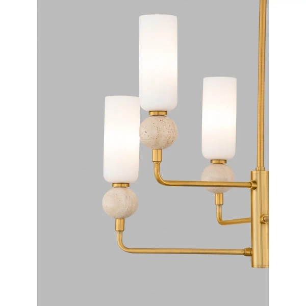 Żyrandol glamour do sypialni CORVIZO LE45276 szklany biały złoty