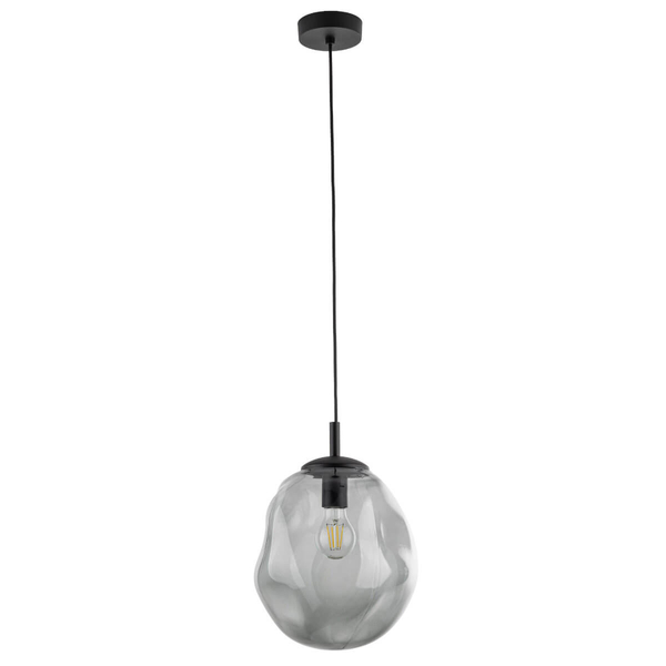 Zwisająca lampa nad wyspę Sol 10084 bańka przydymiona czarna