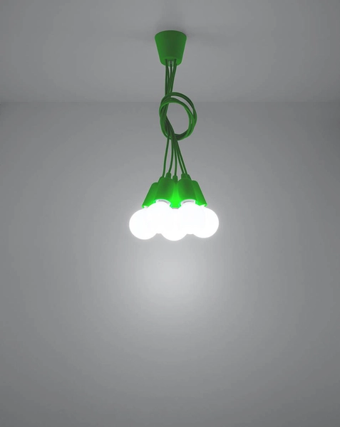 LAMPA wisząca SL.0583 pająk OPRAWKA zwis industrialny przewody kable zielony