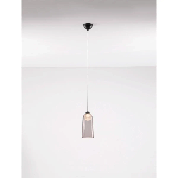 Szklana lampa wisząca TAVENCO LE45210 LED 5W 3000K czarna różowa