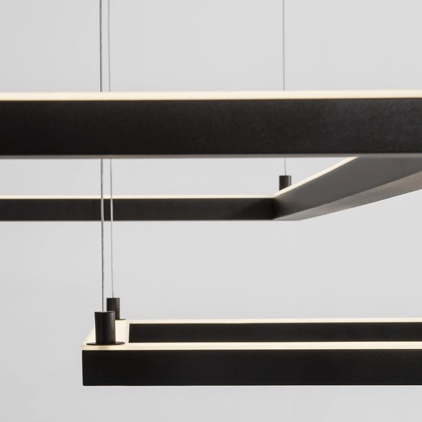 Minimalistyczna LAMPA wisząca JAEN LE41426 Luces Exclusivas metalowa OPRAWA ściemnialny ZWIS LED 50W 3000K kwadratowy czarny