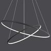 LAMPA wisząca SLIM/000010/3000/B MDECO okrągła OPRAWA metalowy ZWIS LED 53W 3000K pierścienie czarne