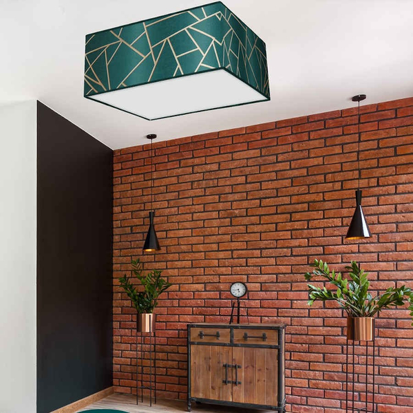 Sufitowa lampa kwadrat ZIGGY MLP7575 Milagro plafon zielony hol